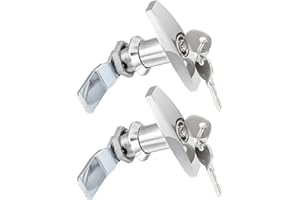 Lpraer 2er T Griff Schloss Drehriegel Werkzeugkasten Garagentorschloss Anhänger Schloss für Wohnwagen Anhänger Vordach Caravan Canopy(Silber)