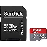 SanDisk Ultra 16 GB MicroSDHC UHS-I Memory Card with SD Adapter - Frustration Free Packaging