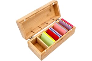 Dadabig A8 Karten Aufbewahrungsbox, 22.5 * 9.5 * 8cm Karteibox mit 5 Fächer Lernkarteibox Karten Organizer mit Deckel Karteikasten für 800 Karten für Lernen Notizen Schul(Keine Karteikarten)