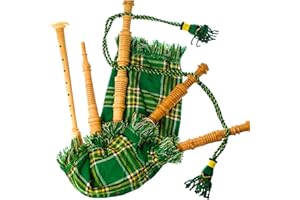 TW SPORTS & KILTS Cornamusa giocabile per bambini con canna in Irish Heritage Tartan