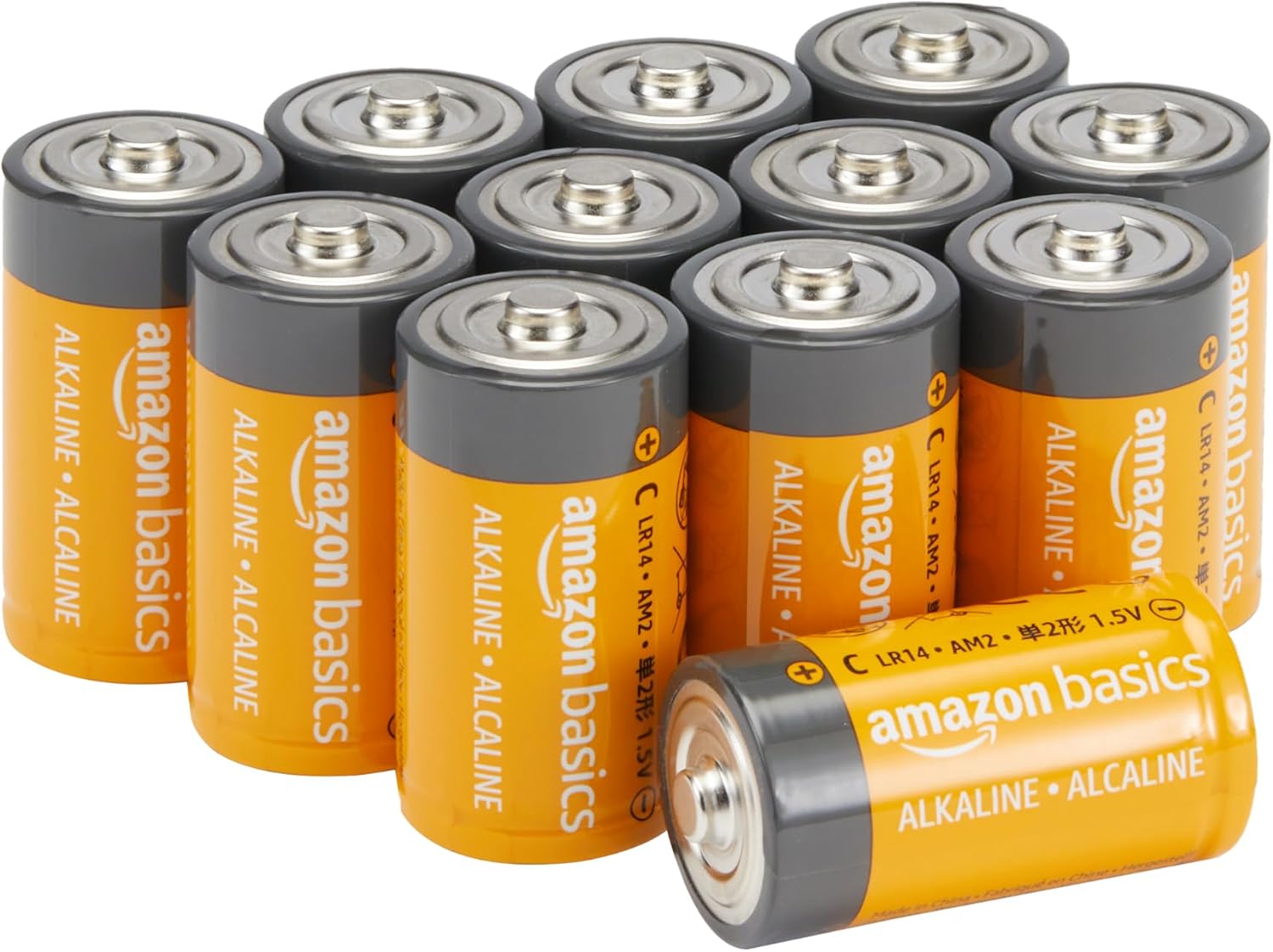 Amazon Basics 12-Pack C Cell All-Purpose Alkaline Batteries, 1.5 Volt, 5-Year Shelf Life
