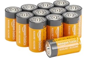 Amazon Basics 12-Pack C Cell All-Purpose Alkaline Batteries, 1.5 Volt, 5-Year Shelf Life