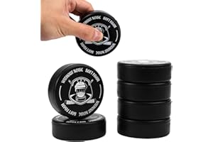 BOXOB 6pcs Ice Hockey Pucks, Diameter 3 Inch Thickness 1 Inch Foam Hockey Pucks Soft Non-Rubber Puck Floor Hockey Gear Equipment Accessories Supplies for Kids Indoor Practice & Classic Training (Black)