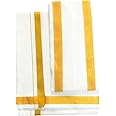 Gowri Tex Men's 100% Pure Cotton White With Gold Jari Lungi in Size 2 Mtrs Single Lungi- Pack Of 1