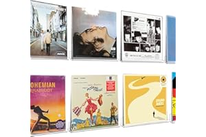 ZOOFOX 8 Stück Vinyl Schallplattenregal, L: 30.5cm Wandmontierter Vinyl Schallplattenhalter aus Acryl mit Befestigungsmaterial, Plattenständer für LPs, Sammlung, Geschäft, Haus oder Büro