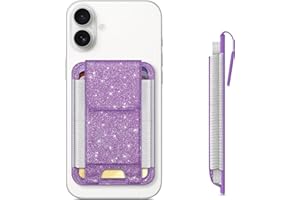 CaseBot Magsafe Wallet Magnetic Card Holder for iPhone 16/15/14/13/12 Series, Fits 6 Cards, Secure RFID Blocking Slim Wallet Credit Card Holder for Women Men, Purple