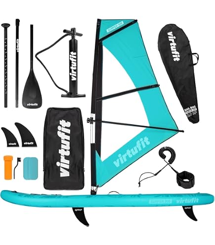 Vela Gonfiabile Per Windsurf E SUP - 4,3 M, Base Girevole 360°, In PVC Oxford, Con Zaino!