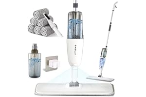 SDARISB Balais Serpillère Vaporisateur，DARIS Spray Mop avec 6 Tampons de Rechange,Balai serpillère Microfibre avec Vaporisateur pour la Maison, la Cuisine, Le Bois Dur, Le Stratifié, Le Bois, la Céramique