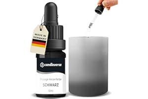 Candleverse Premium Flüssige Kerzenfarbe [Schwarz] | Hochkonzentrierte Farbe für DIY Kerzenherstellung | 10ml Flasche