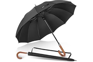 KEYHOT Groß Regenschirm Stockschirm - XL Samsonite Umbrella Sturmfest -Schirm Automatik Auf Automatik Regenschirme Mit Echtholzgriff