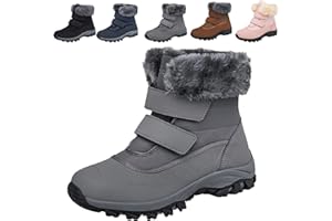 Fadezar Waterproof Walking Ankle Boots Womens Winter Warm Fur Lined Snow Boot Anti-Slip Hiking Outdoor Shoes