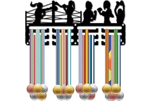 CREATCABIN Porta Medaglie da Boxe Femminile Appendiabiti per Medaglie Espositore da Boxe da Donna Sport Metallo da Appendere Premi Ferro Supporto Piccolo Decorazione per Donne Parete Casa 29x13cm