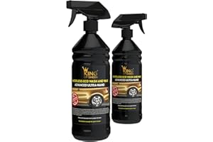 King of Sheen Advanced Ultra Nano Waterless Wash and Wax Car Cleaning Products, with added Carnauba Wax and Nano Polymers for Unrivalled Protection Car Wash Without Water + Showroom Shine (2 x 1Lt)