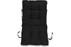 SuperKissen24. Cuscino per Sdraio 96x48 cm da Esterno ed Interno Resistente e Comodo per Sedie Reclinabili, Spiaggine e Poltrone da Giardino - Nero
