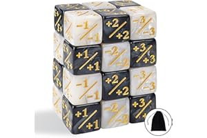 DEAMOS 24 PCS MTG Dice Counters Token,Magic the Gathering Dice,D6 MTG Counters for CCG, Card Game Accessories