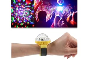 COMEHOME Mini Disco Ball Disco Lights for Kids, Disco Ball Watch Rechargeable Kids Night Light USB Star Light Projector Torch Light for Kids, Portable Wrist Disco Ball Light Battery Operated for Girls