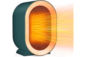 YIROCHAN Ceramic Heater - Plug in Electric Heater, 40°C Safe Fast Space Heater with 2 Mode 800W/1200W, Efficient Warm Heater for Home Bathroom Bedroom Living Room Office Heating- Overheat Protection (Green)