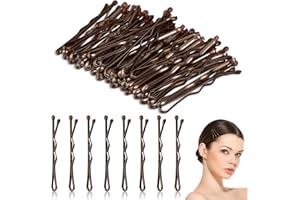 HJZHII 50 Pezzi 3,5cm Forcine Per Capelli,Forcine Capelli Donna,Mollette Capelli Bambina Mini Forcine Per Capelli Piccole Mossi In Metallo Curve Invisibili Per Donne E Ragazze Acconciature marrone