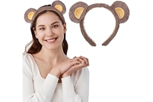 AHQiZFX Diadema de orejas de oso, bonita diadema de animales, diadema de moda para fiestas, tocado de safari en la selva