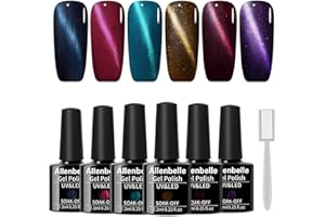 Allenbelle Cat Eye Gel Set UV Nagellack Magnet Set 6 Farben Mit Geschenkbox,Gel Nagellack Geschenkset,Shellac Set Uv Gel Nail Art,Soak Off UV LED Gel Nagellack(001) …