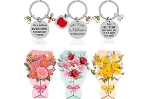 LOHENYOR Cadeau Maitresse D'école Fin D'année, 3 Porte-clés Maitresse Merci Maitresse Cadeau Maitresse D'école Maternelle Professeur,Cadeau Maitresse Noel Pâques