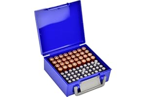 FULLCASE Battery Storage Organizer Holder Holds 72 AA AAA Batteries, Box Cases Garage Container, Home Drawer Organization Dispenser (Case Only) (Blue)
