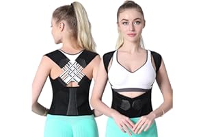 CCYOJinChen Correttore Posturale per Donne e Uomini, Tutore per la Schiena Completamente Regolabile Comodo e Traspirante, Fornisce Sollievo dal Dolore al Collo, alle Spalle (Nero, L)