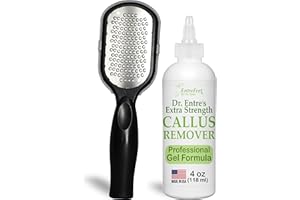 ENTREFEET Dr. Entre's Callus Remover Gel & Foot File: Extra Strength Callus Remover for Feet, Corn Removal, Foot Callus Remover Care, Pedicure Tools Supplies, Spa Kit, Dead Skin Scrubber, 4 oz