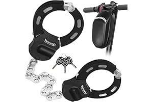 Honszex Candado Patinete Electrico, Antirrobo para Patinete Eléctrico, Candado de Cadena con Forma de Esposas de 23.62inch para Scooters Eléctricos, con Llaves y Bolsa EVA Impermeable