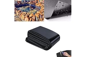 Ywanwj 12X18m große Fischteichfolie, Wasserdicht Schwarze Folie Garten Teichfolie Aus HDPE Gummi teichbecken klein Reißfest Baufolie Gartenteichfolien widerstehen extremen Bedingungen