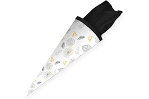 itenga Geschwisterschultüte 35cm Geschenkverpackung Schultüte Zuckertüte klein für Erwachsene Kinder Party (Blätter schwarz gelb)