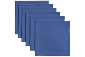 Calicot Bel Air Blue 100% Baumwolle, weich und bequem, wiederverwendbares Set mit 6 Servietten, perfekt für Familienessen | Hochzeiten | Coktail | Home, Baumwolle, (45 cm by 45 cm)