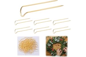 URROMA 200Pcs Épingles Florales Épingles de Jardin à Double Blocage en U Piquets de Fourche en U pour Couronnes de Noël Couture Bijoux Présentation Bricolage Plantes (Doré)