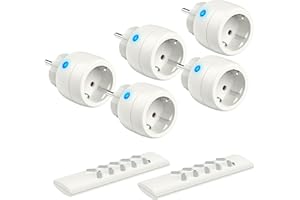 Funksteckdosen mit Fernbedienung,TÜV-zertifiziert, 10A,2300W, Reichweite 30m, Funkschalter Set Selbstlern-Funktion für Lampen, Ventilatoren, 5er Steckdosen