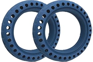 ehua® Pneu Plein pour Xiaomi Trottinette M365/Pro/Pro2/1S/Essential/3, Roue Alveolée dure Anti Crevaison Anti dérapant Increvable Solide 8,5 Pouces Avant/Arrière (2xPneu plein BLEU)…