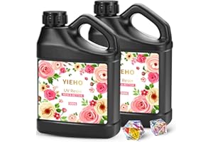 YIEHO Resina UV 1000g -Aggiornato Cristallino Duro UV Forniture di Resina Epossidica a Polimerizzazione Rapida per Gioielli Artigianali 1KG