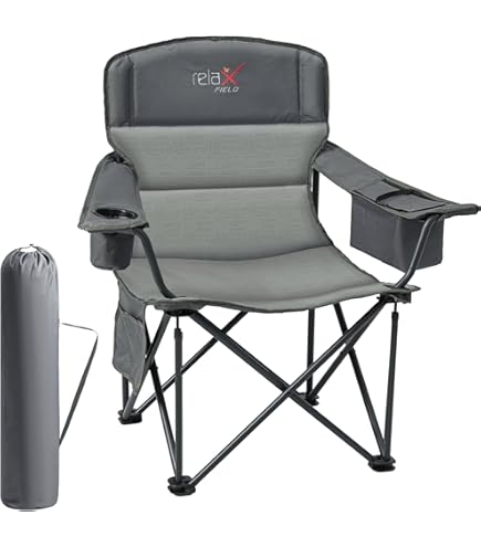 Luxe Opvouwbare Campingstoel met een draagvermogen van 150 kg, Ultragroot met hoge