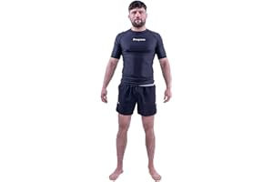 Progress Jiu Jitsu Academy Short SleeveRashguard | Flexible and Durable BJJ Rash Guard | Moisture-Wicking Compression Tops for Men and Women | 80% Polyester/20% Spandex