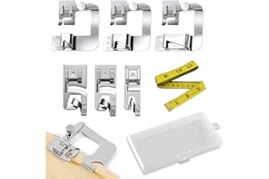 DERJDISF Prensatelas - Kit de 6 pies para Dobladillo, Juego de pies para máquina de Coser Brothe, y Accesorios para acolchar, Cinta métrica, máquinas de Coser domésticas de 3/4/6 mm