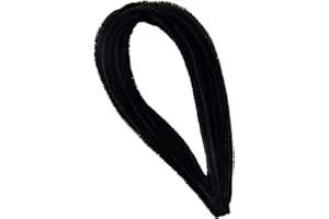 i-mondi® 15 pfeifenreiniger pfeifenputzer bunt zum basteln in schwarz 50cm lang Ø 8mm Chenilledraht Biegeplüsch pipe cleaner