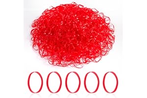 GYXCELC Kleine Rot Gummibänder für Haarbänder Gummibänder Mini Kleinkind Zöpfe Pferdeschwanz Halter für Mädchen Kinder dicke Haare Gummibänder keine Beschädigung Handwerk Büro 1000pcs -2,2cm