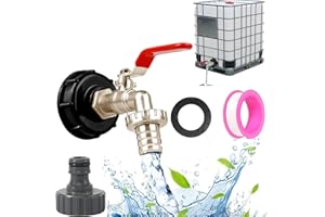 hufhnwso Robinet Cuve 1000L 3/4 IBC Raccord Cuve 1000 litres Adaptateur de Réservoir de Vidange IBC S60X6 pour Robinet de Jardin Raccord Cuve 1000 litres