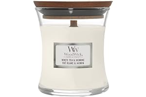 WoodWick Candela profumata Hourglass media con stoppino crepitante | Lana calda | Durata della fragranza: fino a 20 ore