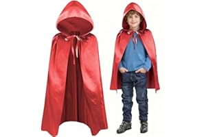 Aomig Czarna peleryna wampira, płaszcz Jedi, średniowieczna peleryna z kapturem dla dorosłych, uniseks, dla dzieci, kostium na Halloween, kostium maskarady, uroczystości rodzinne, dla mężczyzn, na