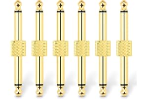 OTraki 6.35mm Gitarren Patchkabel, 6 Stück Gitarren Hilfs Patchkabel Professioneller Klinkenkabel 1/4 inch Klinkenstecker Vergoldet Gerader Stecker auf Stecker für Pedalboards