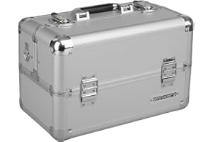 anndora Beauty Case Cosmetic Case - Stylish Jewellery Case, Vanity Case with Robust Aluminium Frame, Sewing Case, Adjustable Compartments, for Makeup, Jewellery & Accessories, Lockable with Key