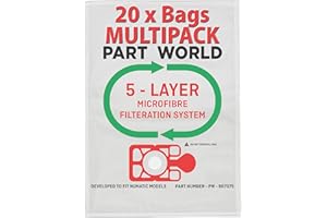 Part World 20 x Henry Hoover Bags Microfibre Poly Dust Bags for Vacuum Cleaner Numatic Hetty Basil James Double Pack(Pack of 20) Compatiable