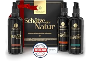 ‎KAPUA NATURALS BIO Gesichtspflege Geschenk Set • 3x100 ml • Geschenke für Frauen • 100% BIO & Vegan • Hyaluron + Retinol + Vitamin C Serum • Geschenkset Frauen • Geschenke Frauen • Valentin, Weihnachten, Geburtstag