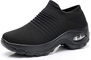 VANVENE Women Slip On Walking Shoes - Mesh Breathable Sneakers Athletic Road Running Trainers