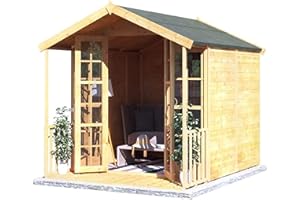 BillyOh Summerhouse 8 x 6 Log Cabin with Veranda Garden Storage Shed Summer House Lily Wooden Summerhouses (8x6)